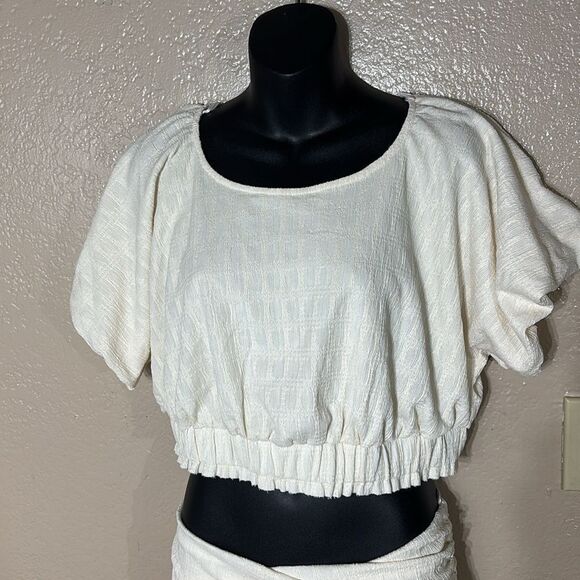 Free people women’s xl Tovah Maxi skirt and crop top set off white nwt - Picture 4 of 14